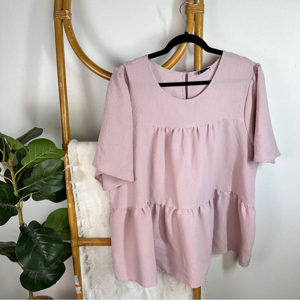 Arula Light Pink Tiered Blouse sz 3x/C